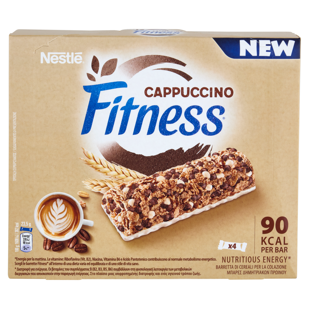 FITNESS Cappuccino Barrette Cereali Integrali gusto Cappuccino 4 pezzi da 23,5g