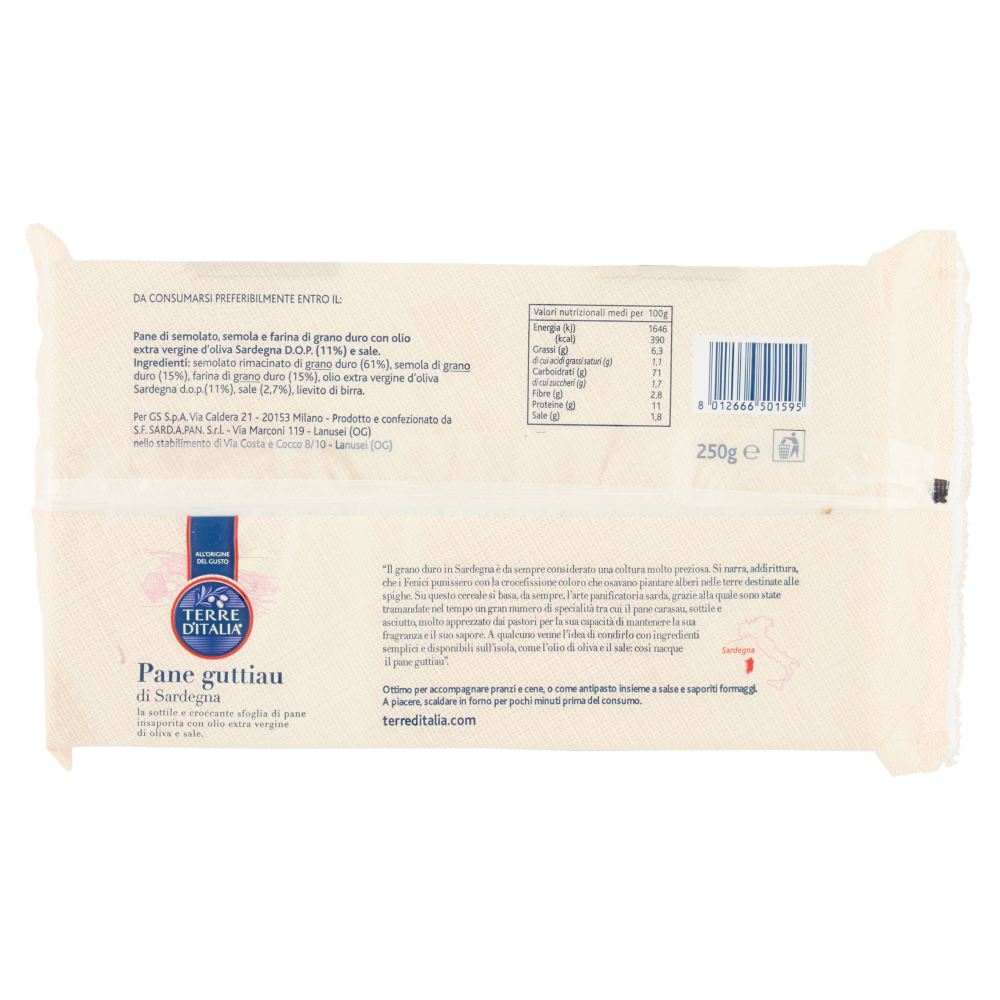 Terre d'Italia Pane guttiau di Sardegna 250 g
