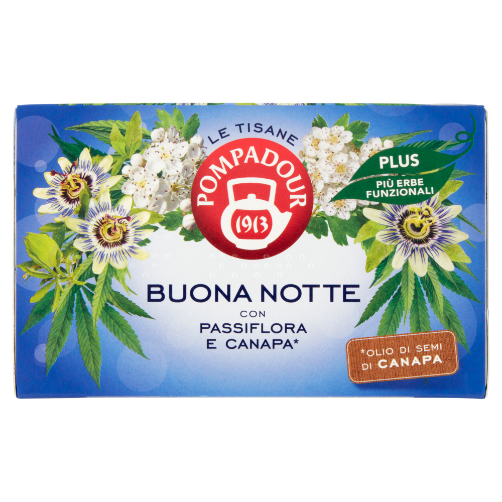 Pompadour Le Tisane Buona Notte con Passiflora e Canapa* 18 x 2,2 g