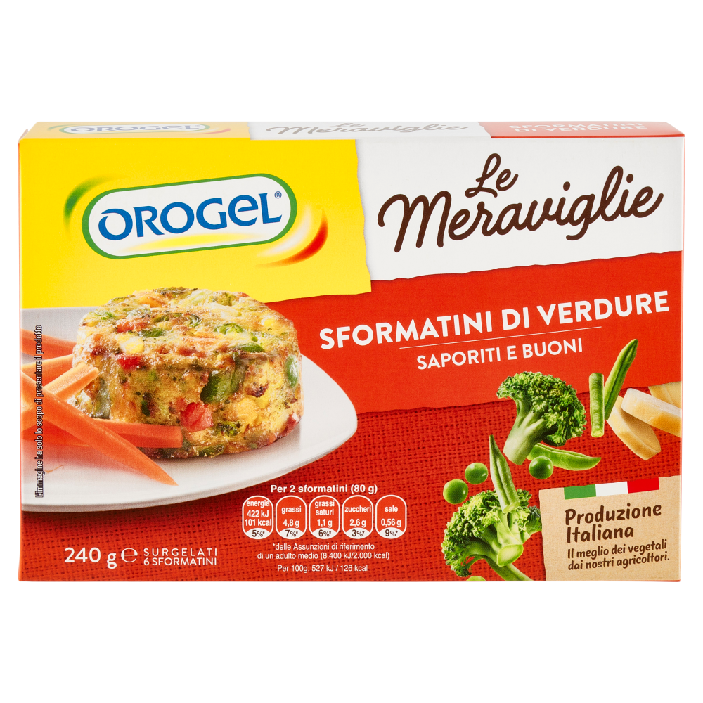 Orogel le Meraviglie 6 Sformatini di Verdure Surgelati 240 g