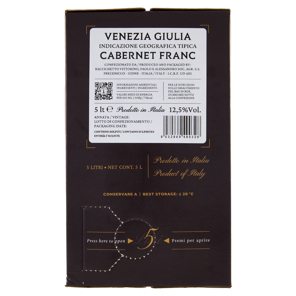 Baccichetto Vittorino Cabernet Franc Venezia Giulia IGT 5 lt