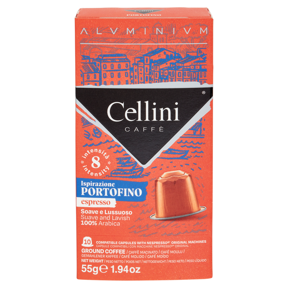 Cellini Caff&egrave; Aluminium Ispirazione Portofino espresso 10 Capsule Compatibili 55 g
