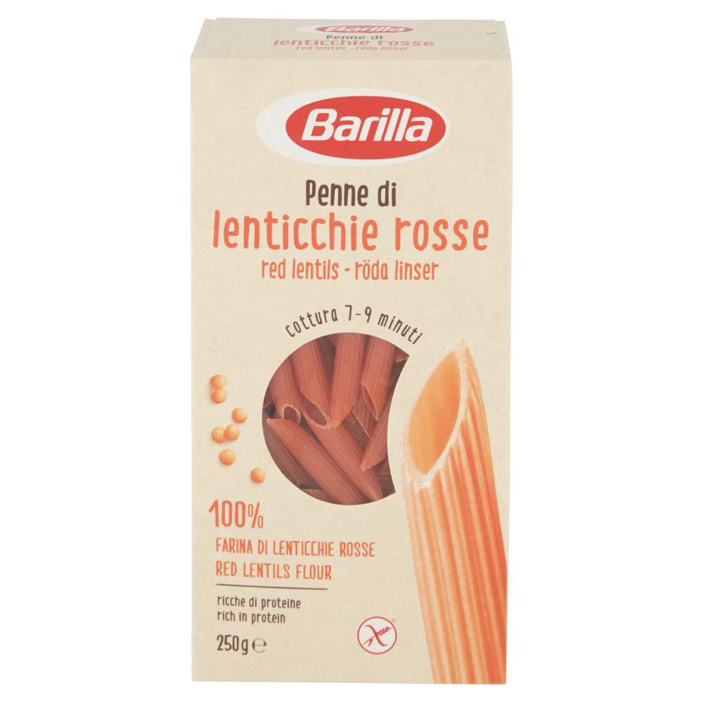 Barilla Pasta ai Legumi Lenticchie Rosse.13 100% farina di lenticchie rosse  250 g