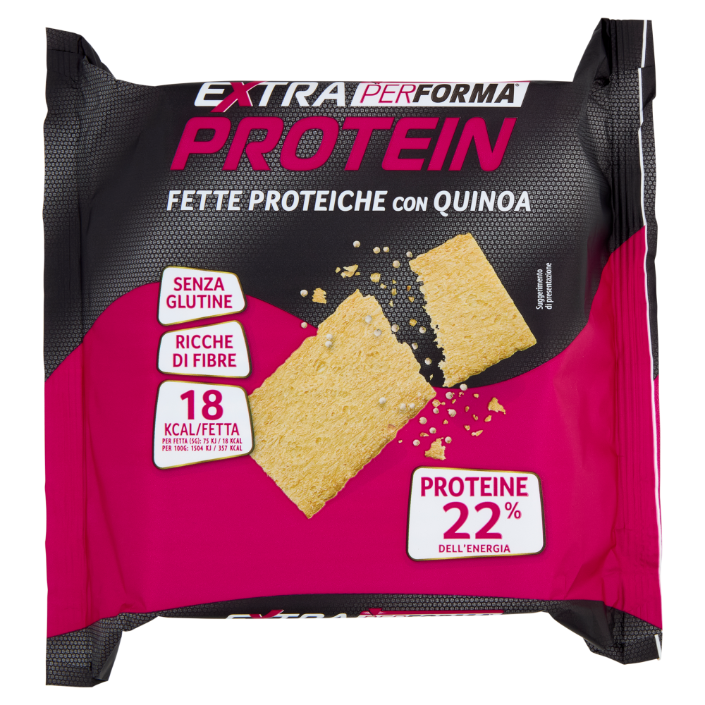 Performa Extra Protein Fette Proteiche con Quinoa 18kcal/fetta, senza glutine, ricche di fibre 100 g