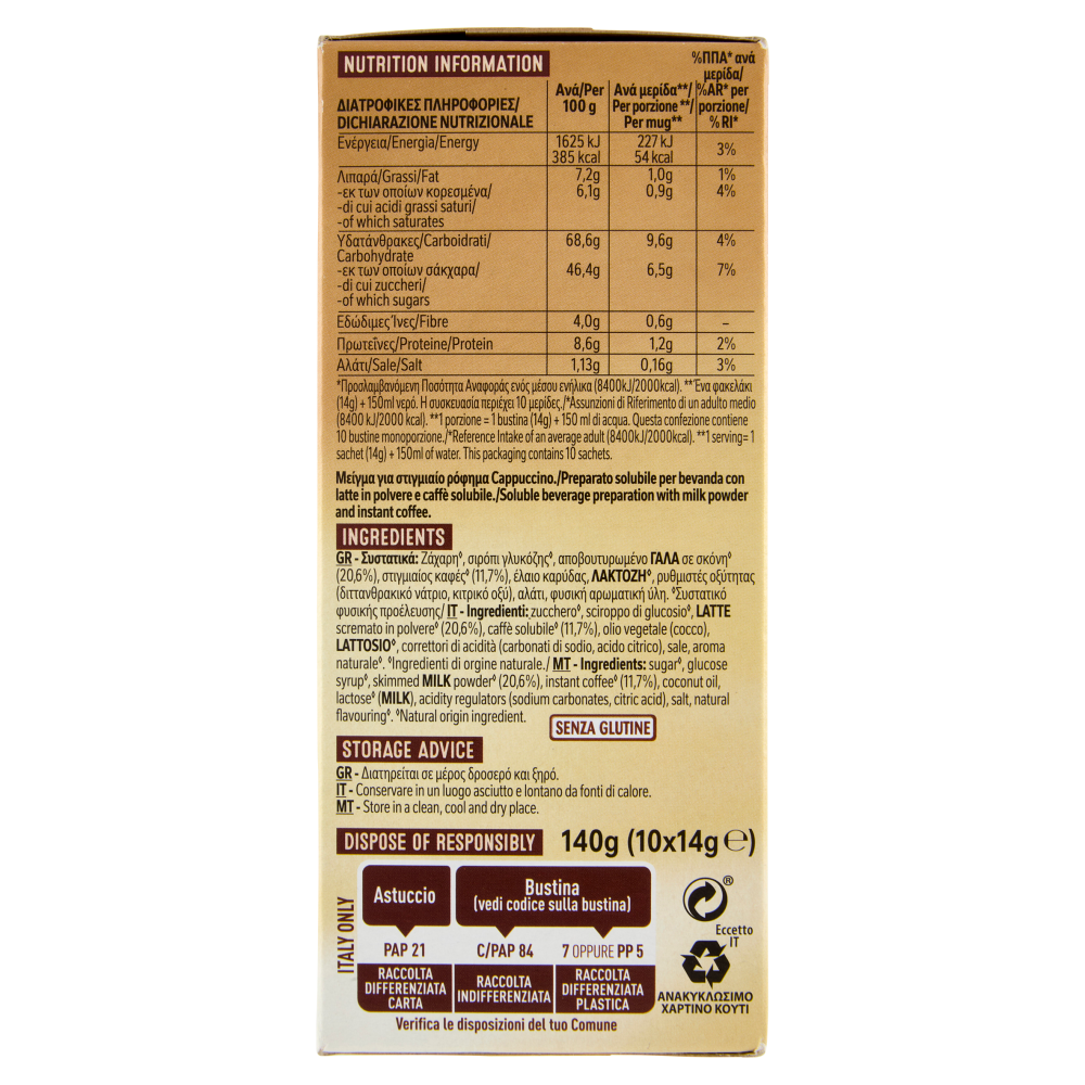 NESCAFÉ Cappuccino Solubile 10 Bustine 140g