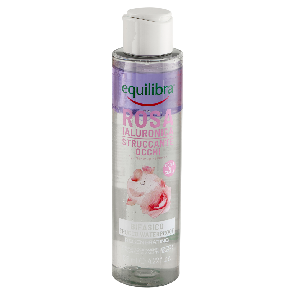 equilibra Rosa Ialuronica Struccante Occhi Bifasico Trucco Waterproof 125 ml