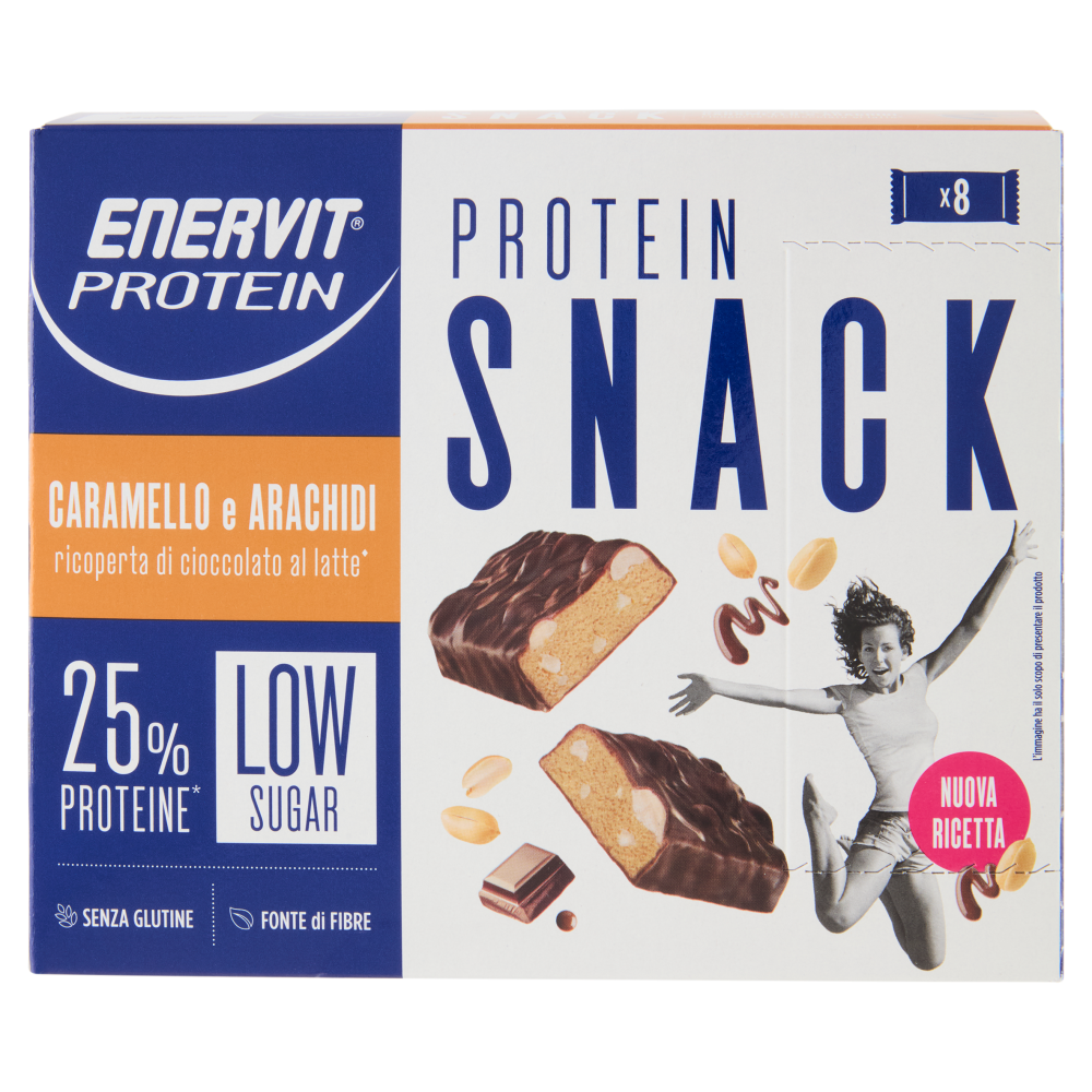 Enervit Protein Low Sugar Protein Snack Caramello e Arachidi 8 x 31 g