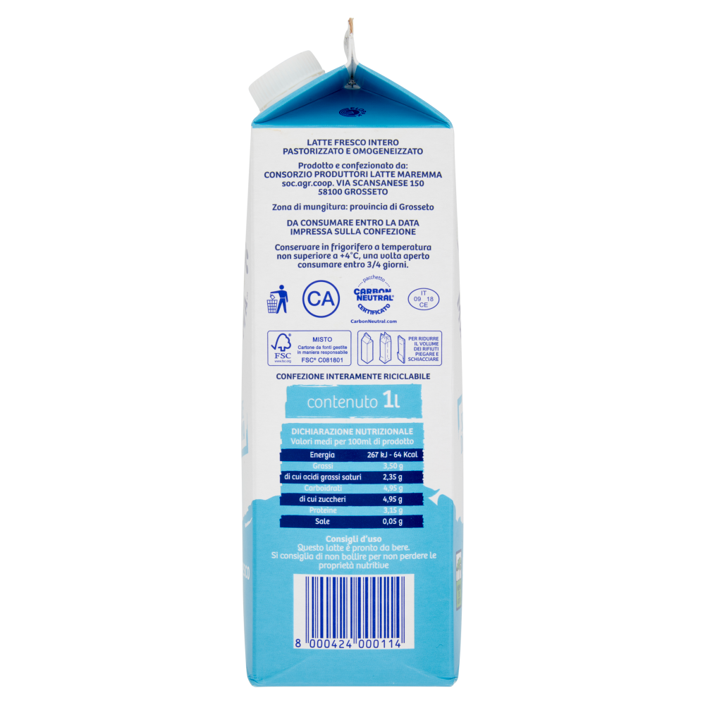 Latte Maremma 100% Solo Latte di Maremma latte fresco intero 1 L
