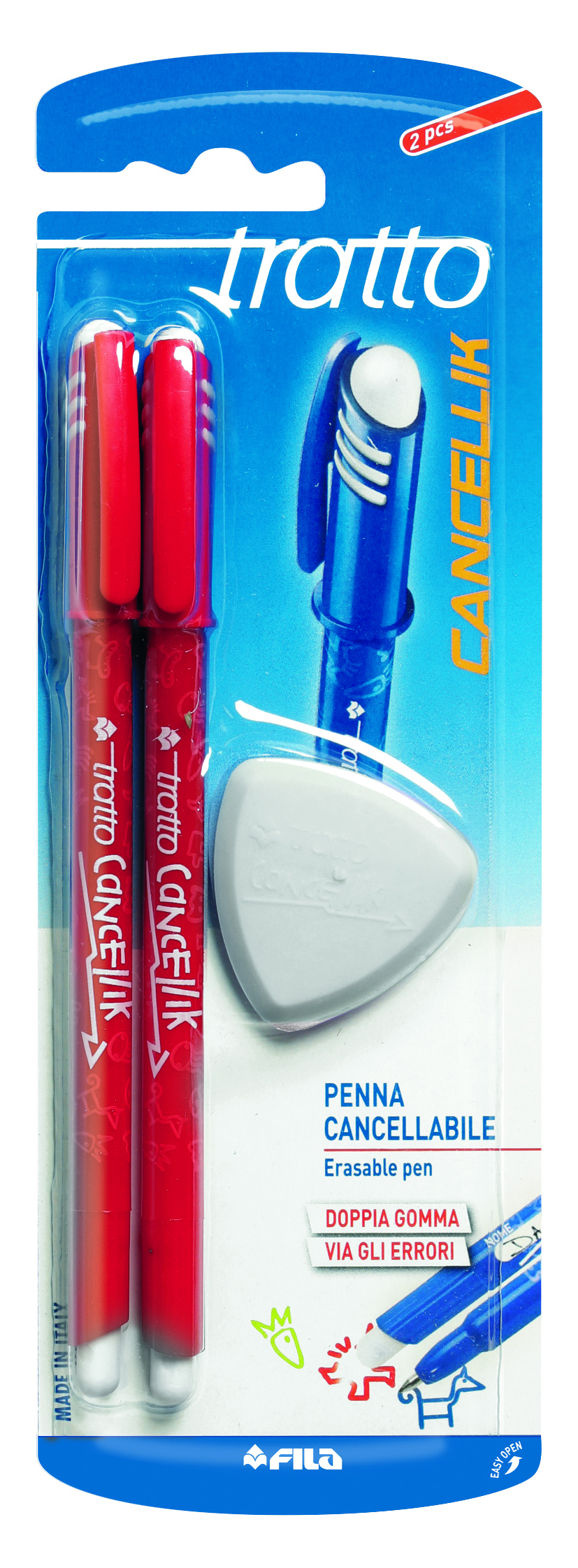F.I.L.A. 2 penne cancellabili tratto cancellik rosso con go