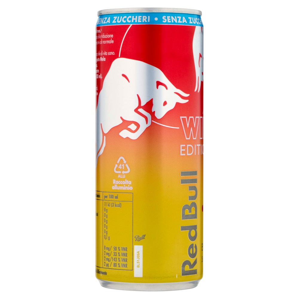 Red Bull Energy Drink, Gusto Mela Fuji-Zenzero, Senza Zuccheri, 250 ml