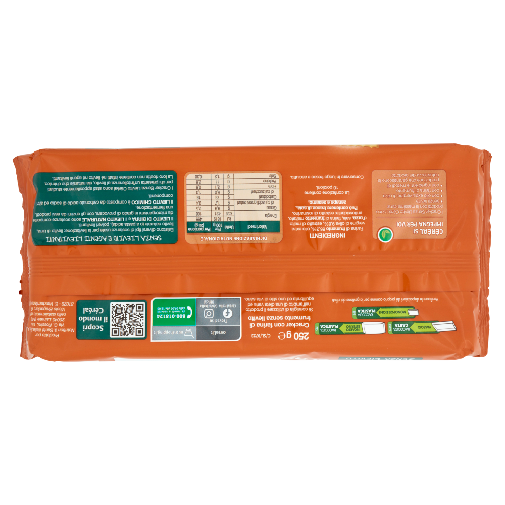 Céréal, Crackers Senza Lievito, Senza Olio di Palma, con fibre e farina di frumento - 10 x 25 g