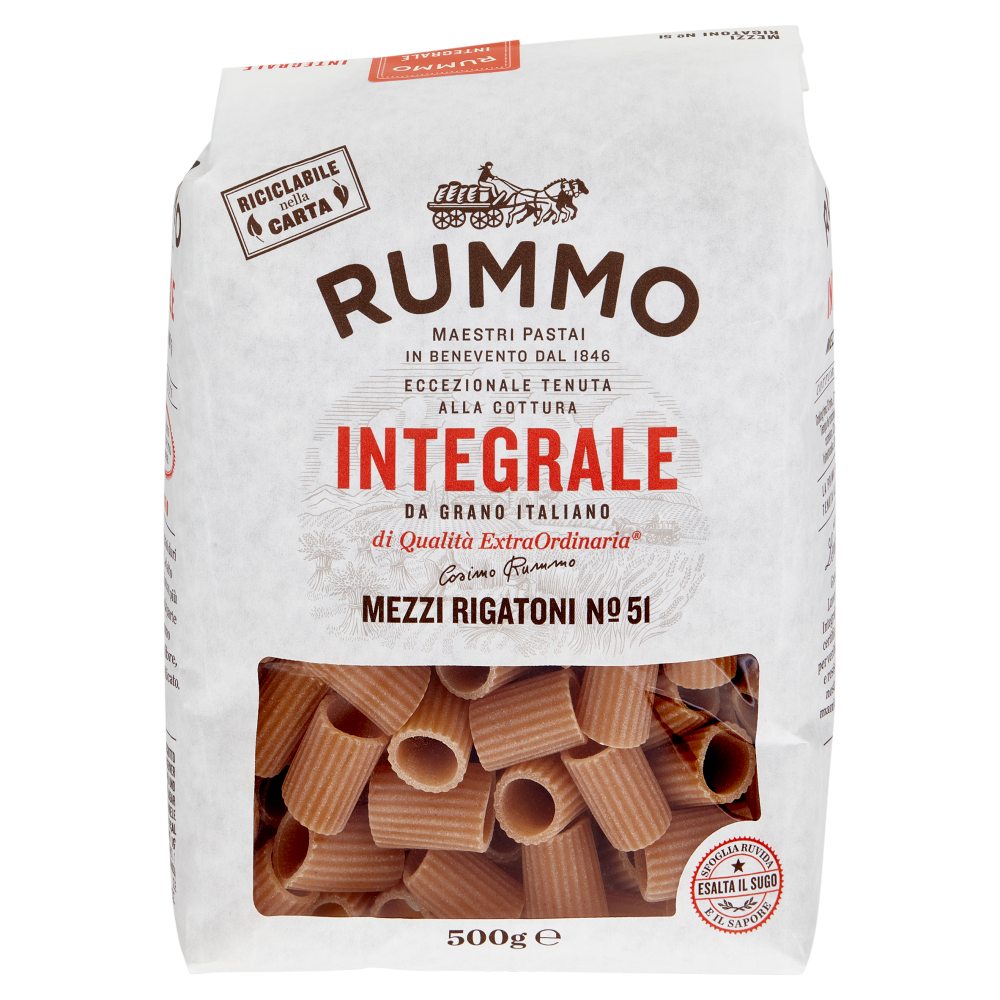 Rummo Integrale Mezzi Rigatoni N° 51 500 g