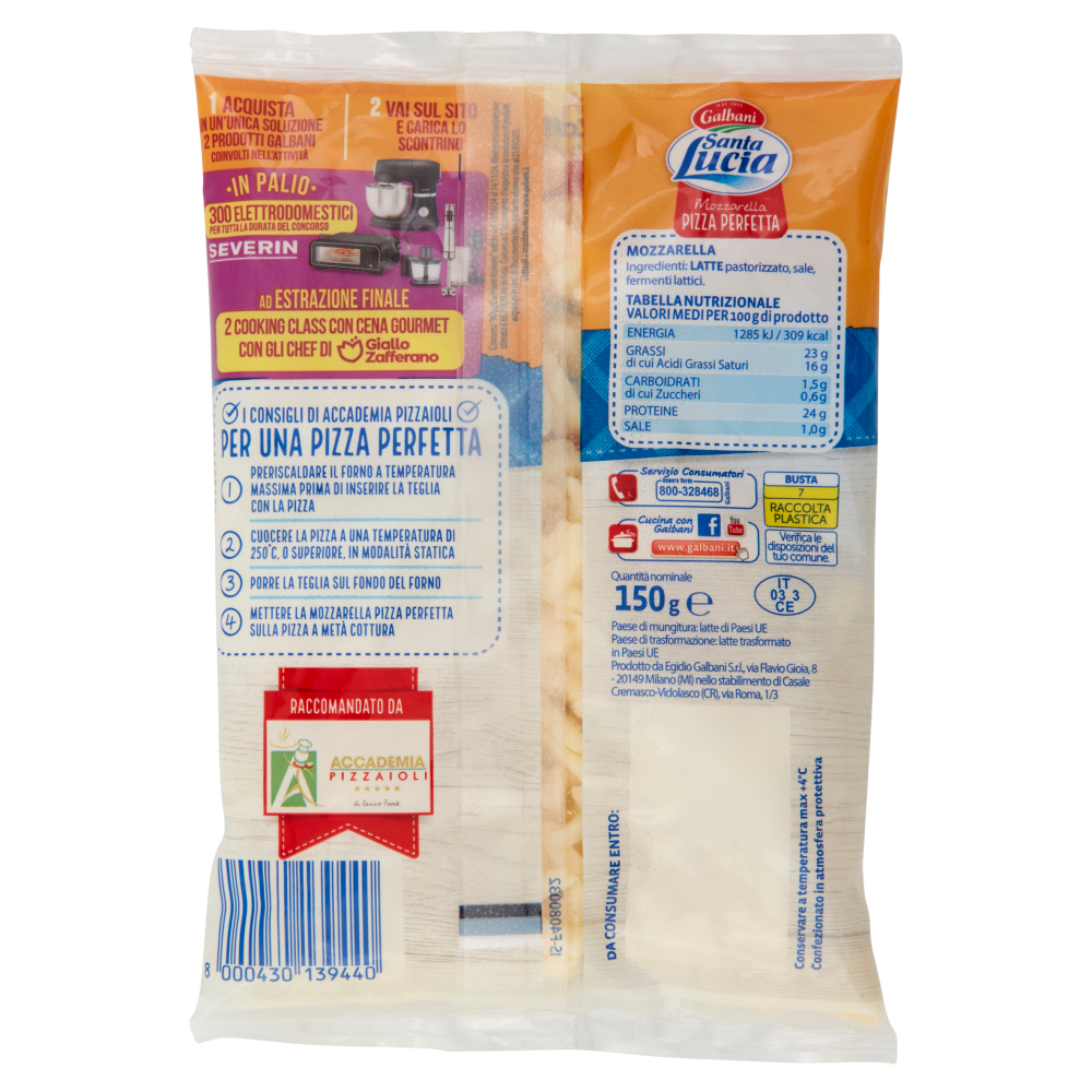 Galbani Santa Lucia Mozzarella Pizza Perfetta 150 g