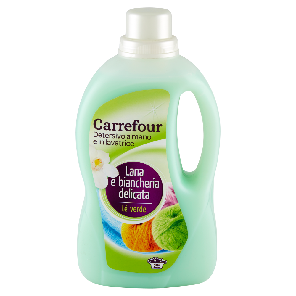 Carrefour Detersivo a mano e in lavatrice Lana e biancheria delicata tè  verde 1,5 L