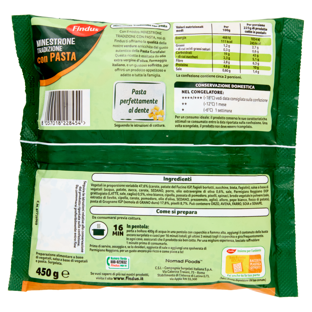 Findus Minestrone Tradizione con Pasta 450 g