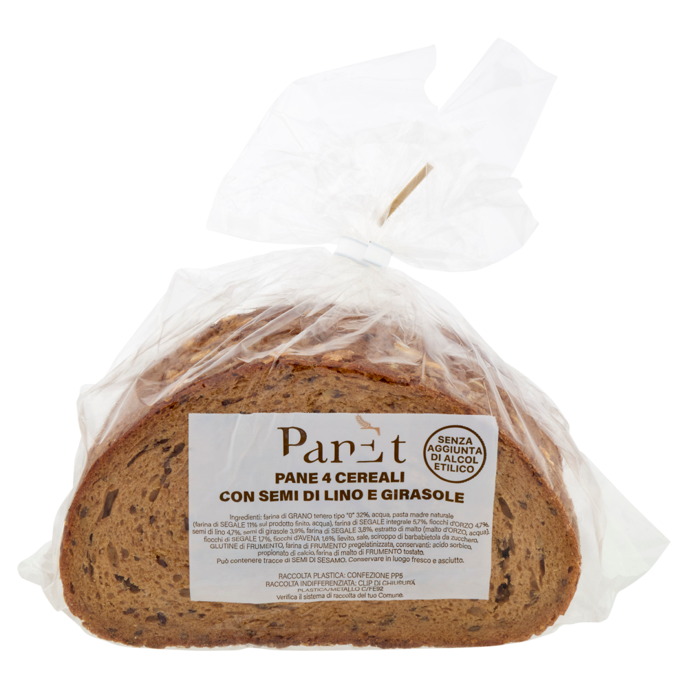PanEt Pane 4 Cereali con Semi di Lino e Girasole 500 g
