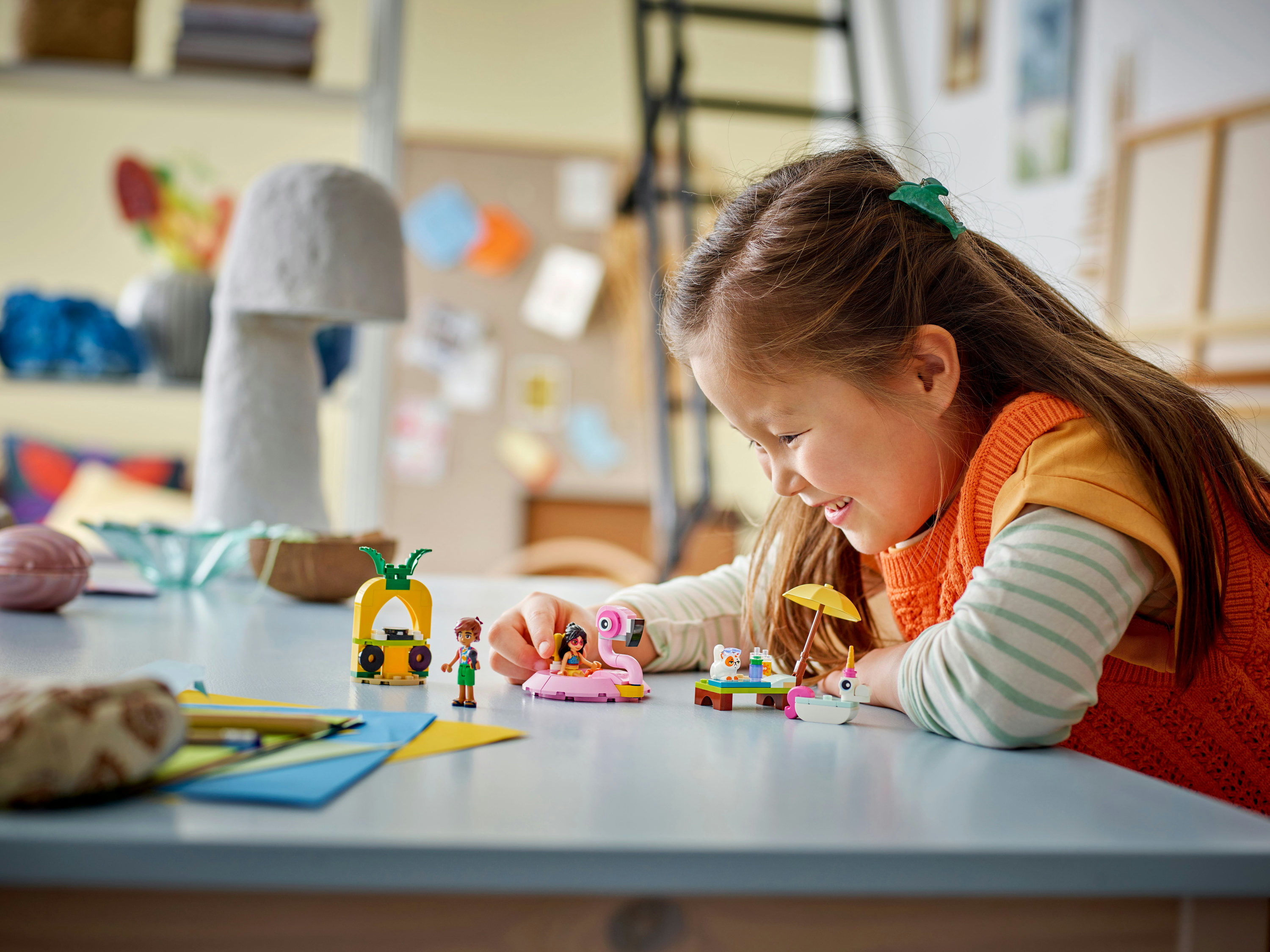 LEGO Friends Pool Party con unicorno e fenicottero