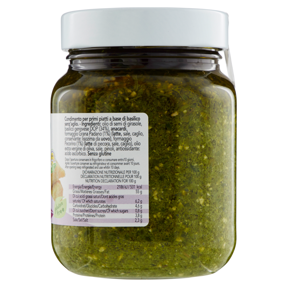 freschi di natura Pesto con Basilico Genovese DOP Senza Aglio 330 g