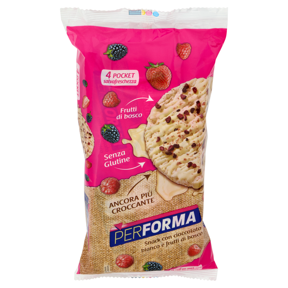Performa Snack gallette con cioccolato bianco e frutti di bosco, 84kcal per snack - 8 x 16,5 g