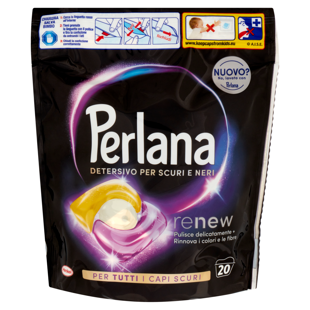 PERLANA Caps Detersivo Scuri e Neri 20 lavaggi 20 x 13,5 g