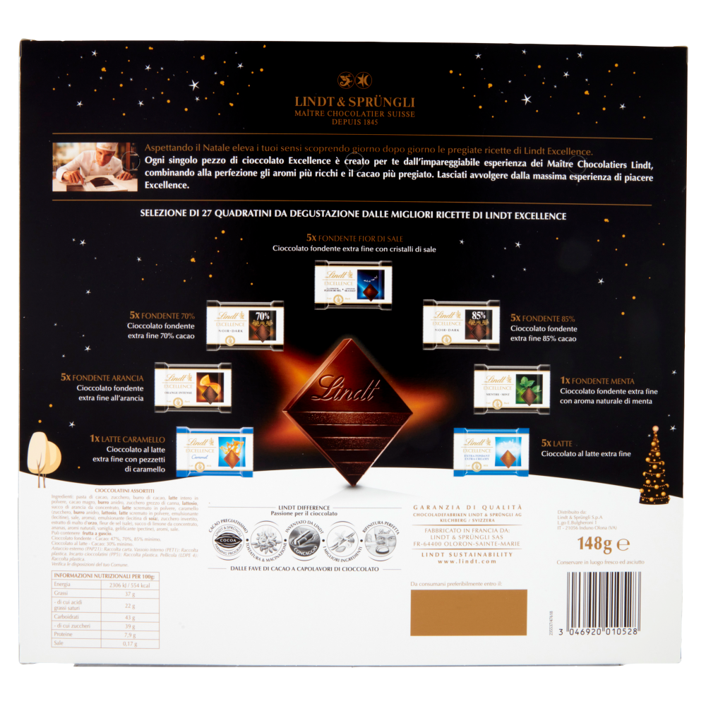 Lindt Calendario avvento Excellence Cioccolato fondente 148 g