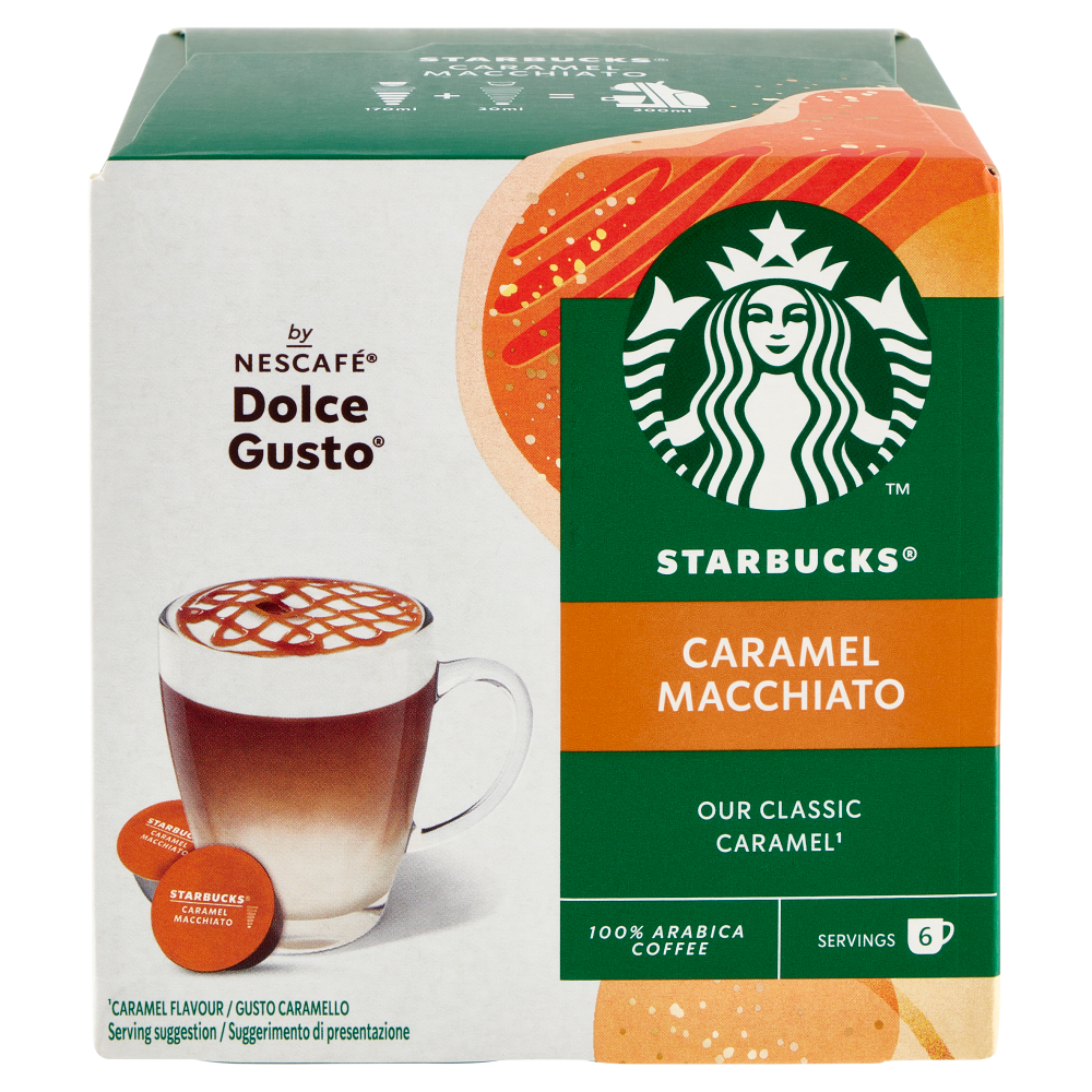STARBUCKS Caramel Macchiato by Nescaf&eacute; Dolce Gusto Latte Caramello e Caff&egrave; 12 Capsule 127,8 g