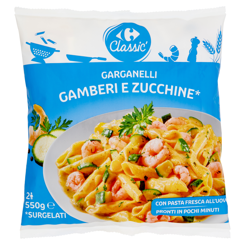 Carrefour Classic Garganelli Gamberi e Zucchine Surgelati 550 g