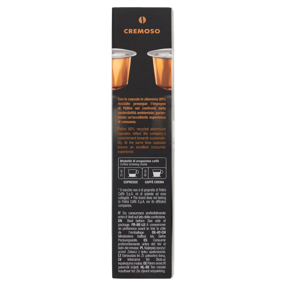 Pellini Cremoso Compatibili Nespresso* 10 Capsule 55 g