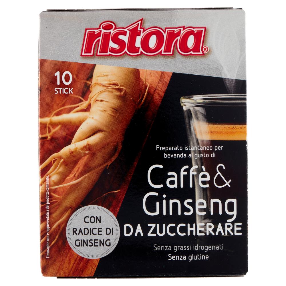ristora Preparato istantaneo per bevanda al gusto di Caffè & Ginseng da Zuccherare 10 x 7 g