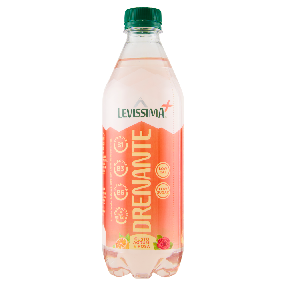 LEVISSIMA⁺ Drenante, Acqua Minerale Naturale, Gusto Agrumi e Rosa