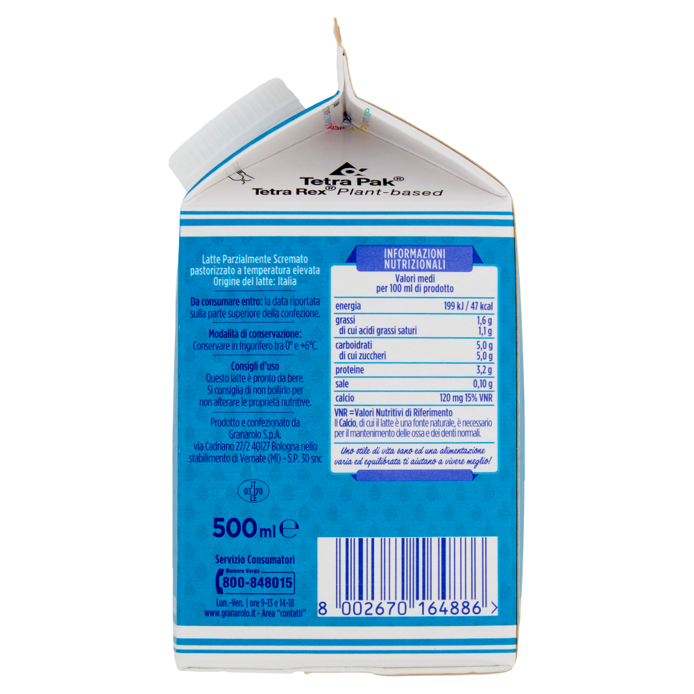 Granarolo Piacere Leggero Parzialmente Scremato Pastorizzato a Temperatura Elevata 500 ml