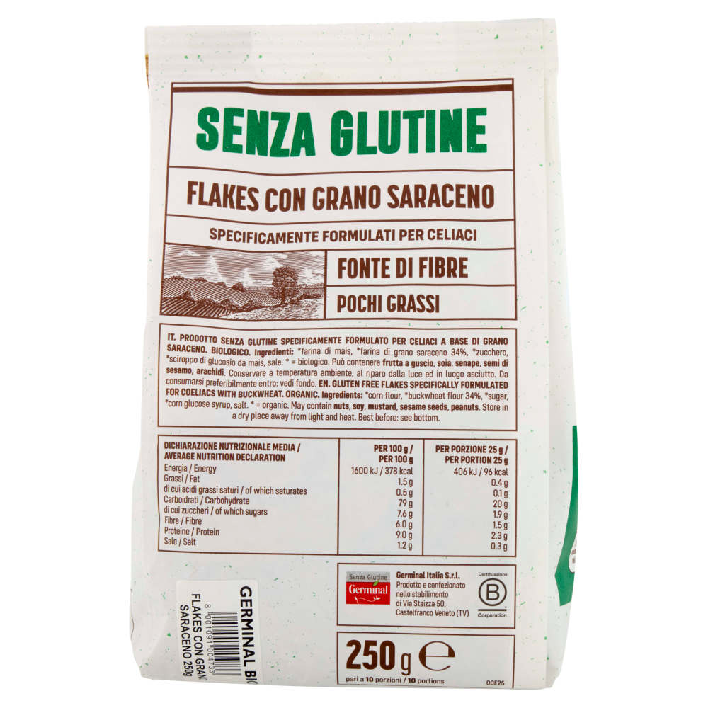 Germinal Bio Senza Glutine Flakes con Grano Saraceno 250 g