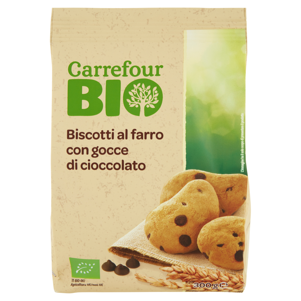 Carrefour Bio Biscotti al farro con gocce di cioccolato 300 g