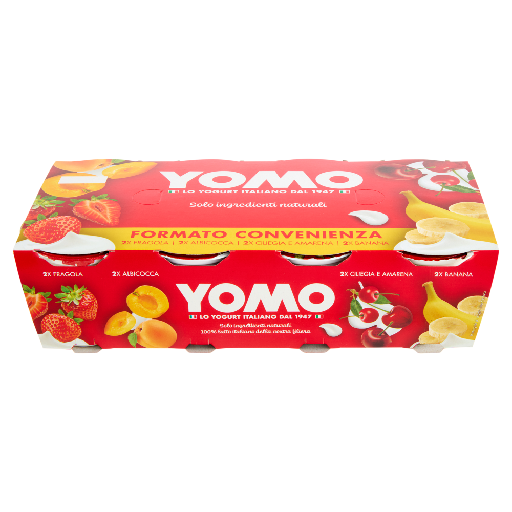 Yomo Fragola, Albicocca, Ciliegia e Amarena, Banana 8 x 125 g