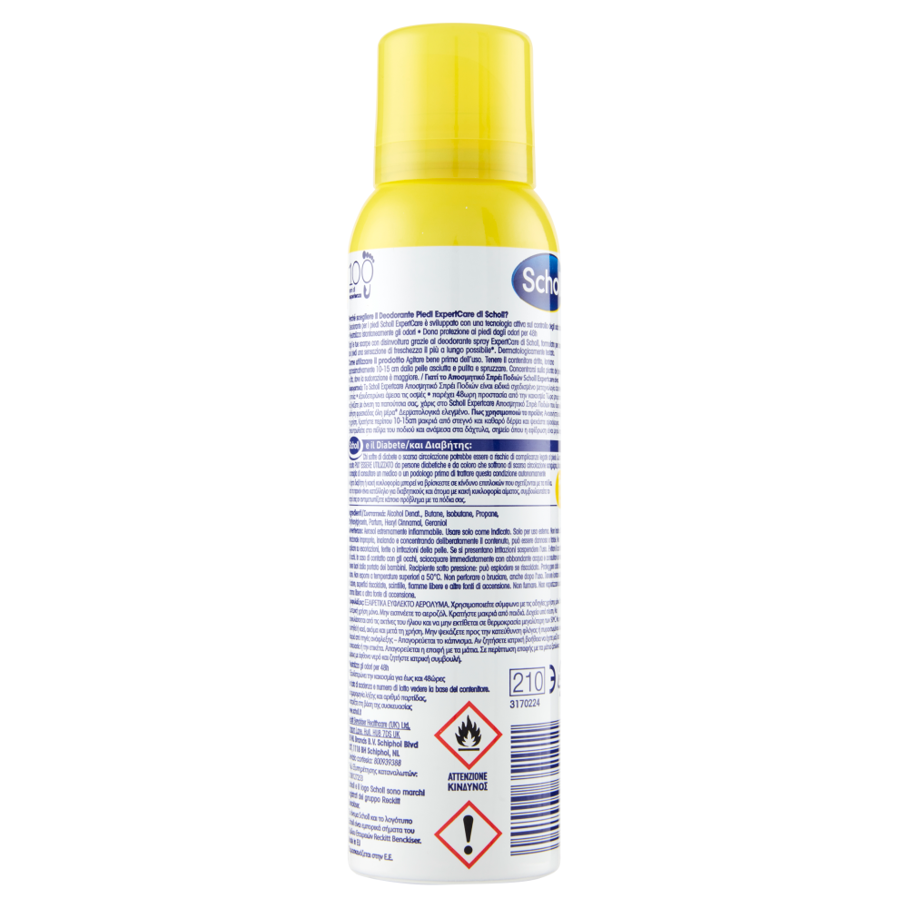 Scholl ExpertCare Deodorante Piedi e Scarpe Antiodore Anti-Traspirante Deo  Spray