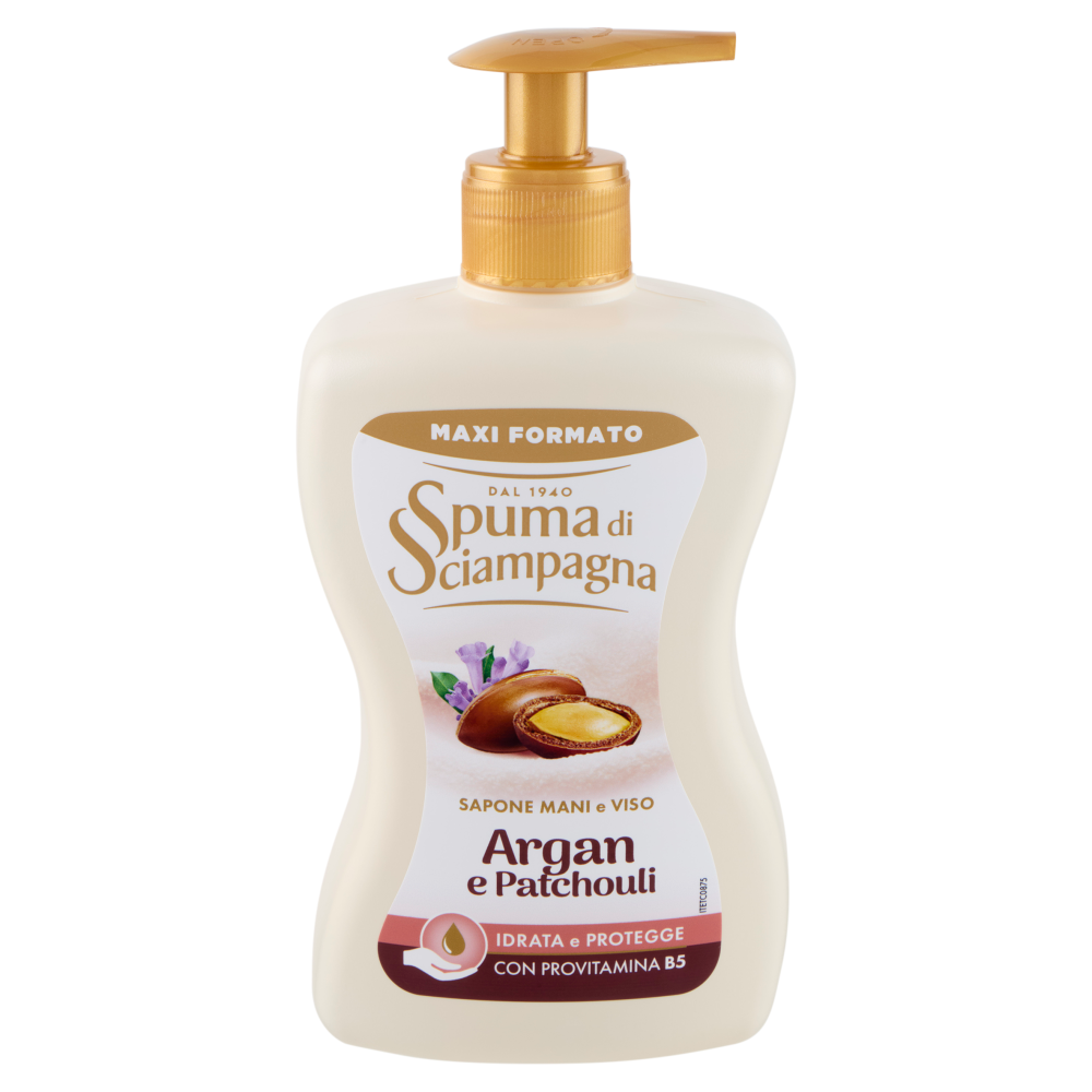 Spuma di Sciampagna Sapone Mani e Viso Argan e Patchouli 430 ml