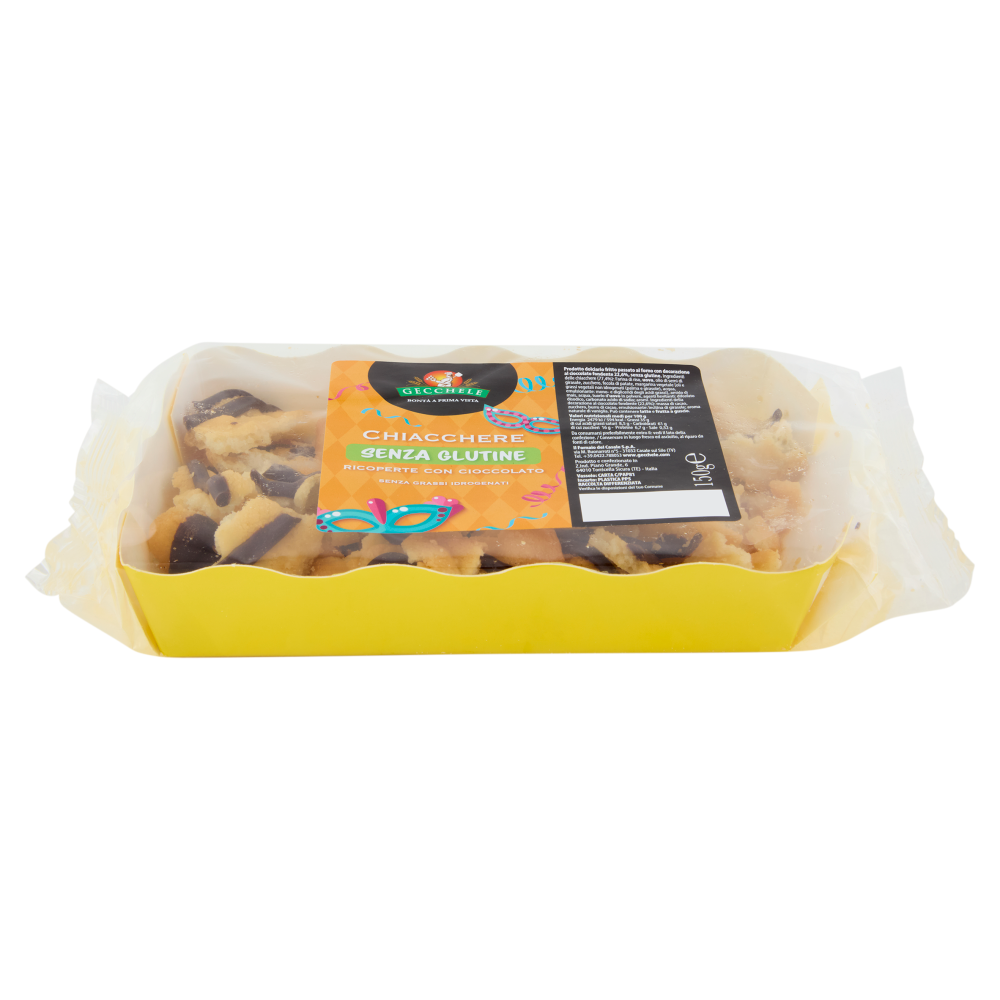 Gecchele Chiacchiere Senza Glutine Ricoperte con Cioccolato 150 g