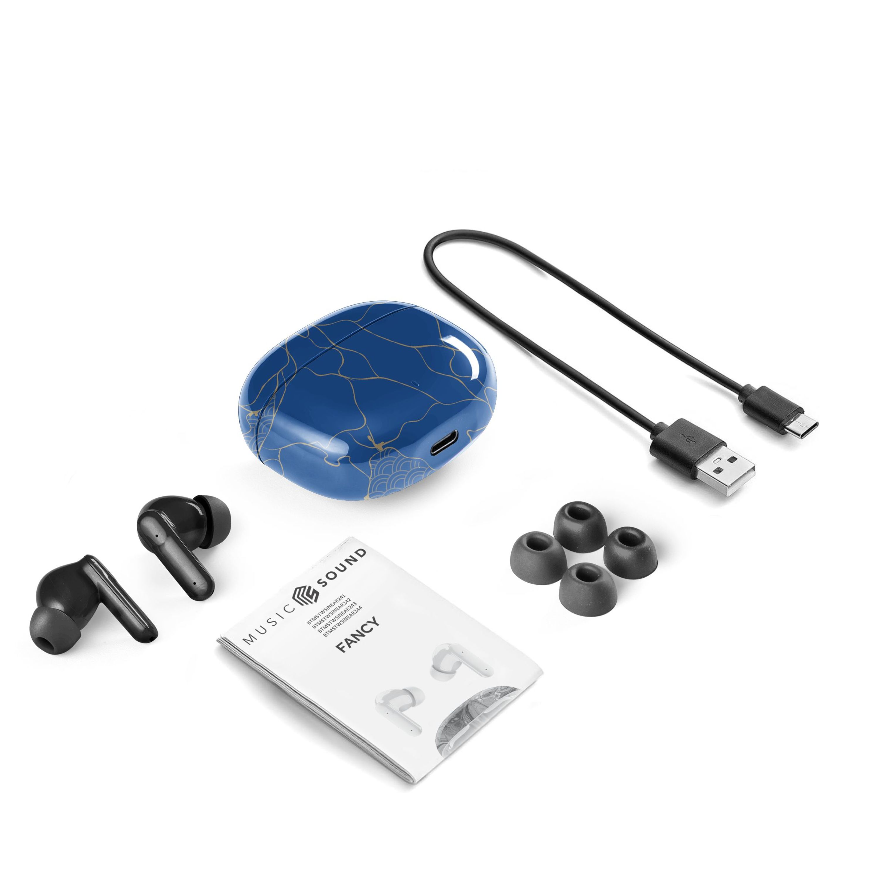 Music Sound Fancy Auricolari Bluetooth TWS in-ear senza fili con custodia di ricarica in vari modelli e colori