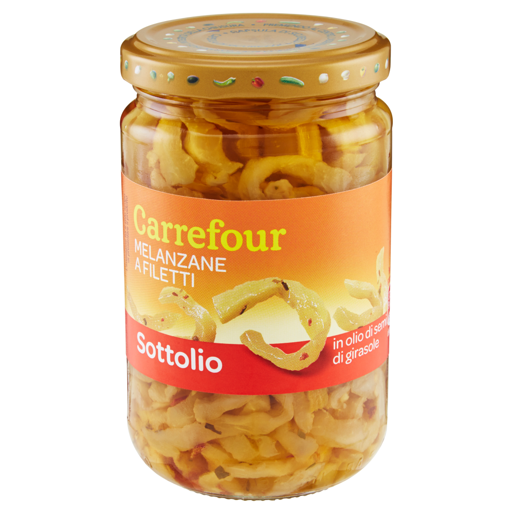 Carrefour Sottolio Melanzane a Filetti in olio di semi di girasole 280 g