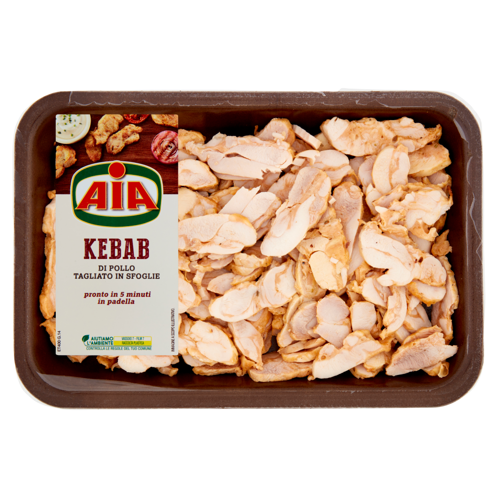 Aia Kebab di Pollo Tagliato in Sfoglie 0,350 kg