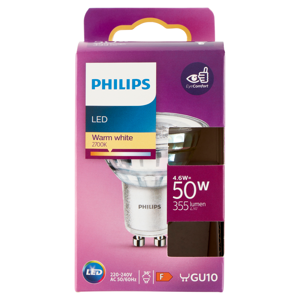 Philips Led faretto in vetro 50W GU10 2700K