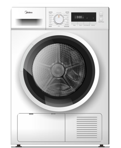 Midea MDGH80A2 asciugatrice Libera installazione Caricamento frontale 8 kg Bianco