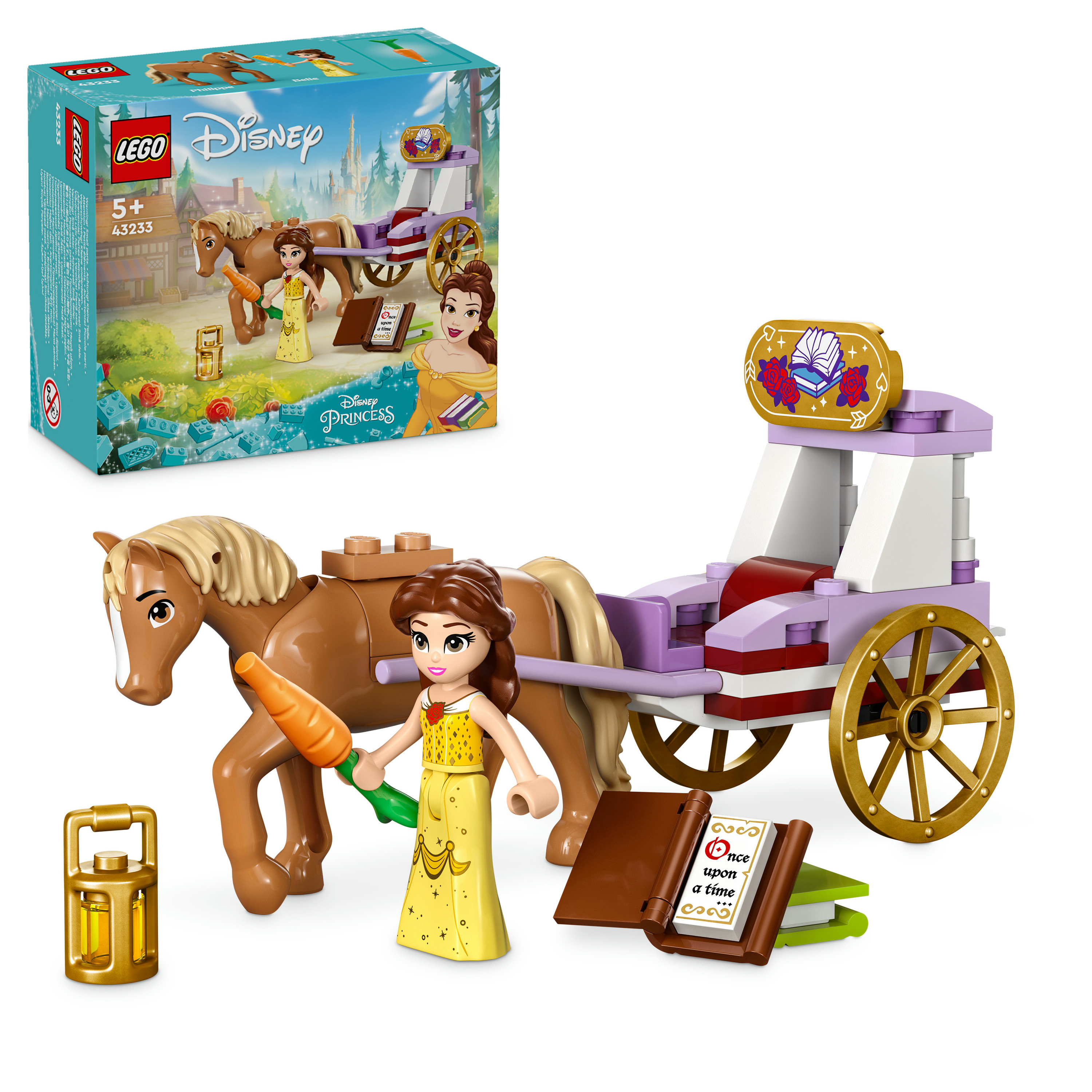 LEGO Disney Princess 43233 La Carrozza dei Cavalli di Belle, Giochi Principesse per Bambini di 5+ Anni da La Bella e la Bestia