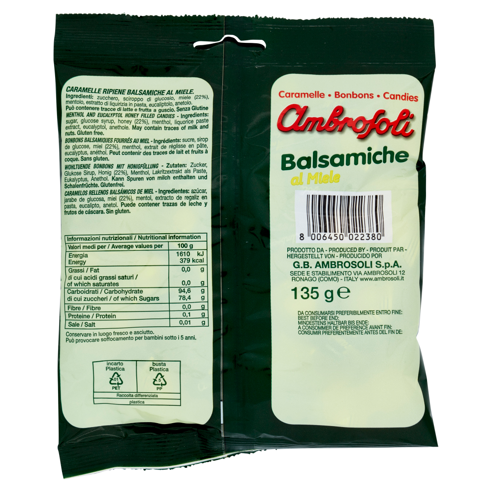 Ambrosoli Caramelle Balsamiche al Miele 135 g