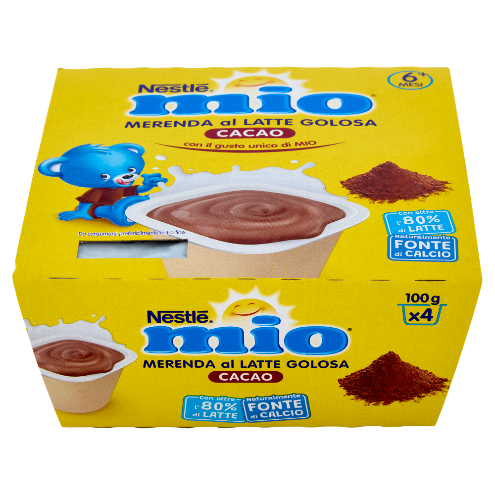 NESTLÉ MIO Merenda al Latte Cacao 4 Vasetti da 100g