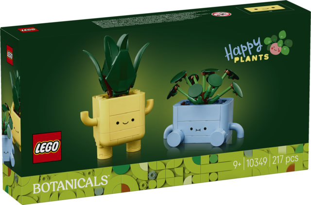LEGO Botanicals 10349 Piantine Felici Giocattolo, Kit Arti e Mestieri con 2 Piante Artificiali e 2 Vasi per Bambine e Bambini 9+