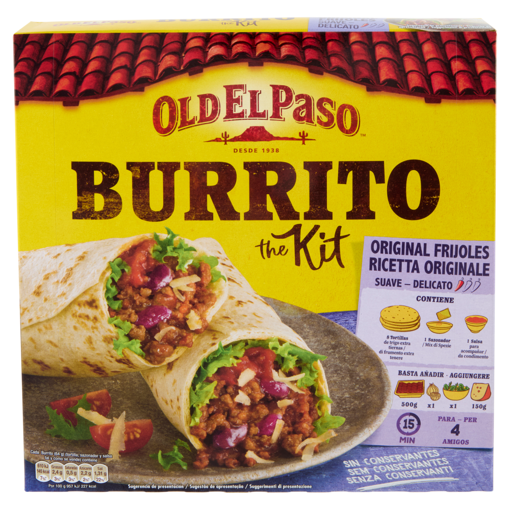 Old El Paso Burrito the Kit Original Frijoles 510 g
