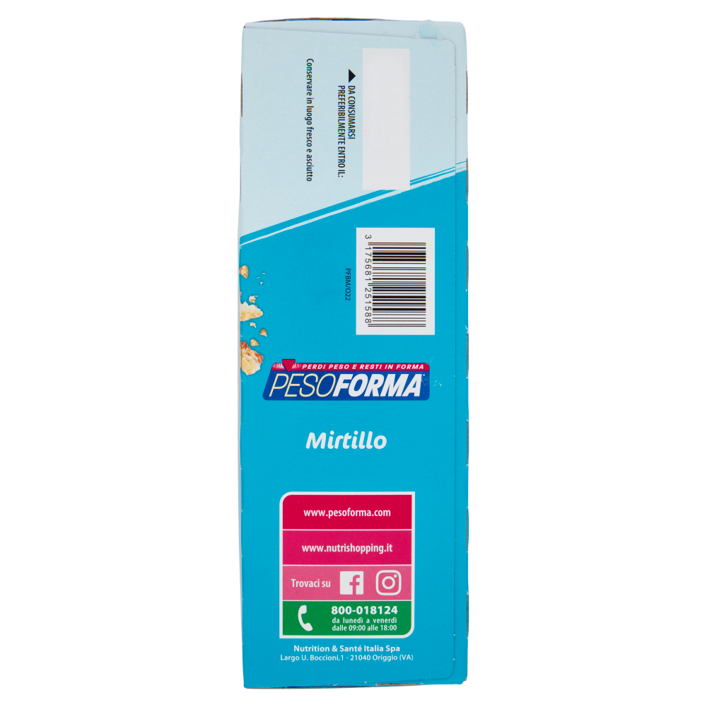 Pesoforma Biscotti gusto Mirtillo, sostitutivo del pasto per perdita e controllo del peso, 16 x 33g