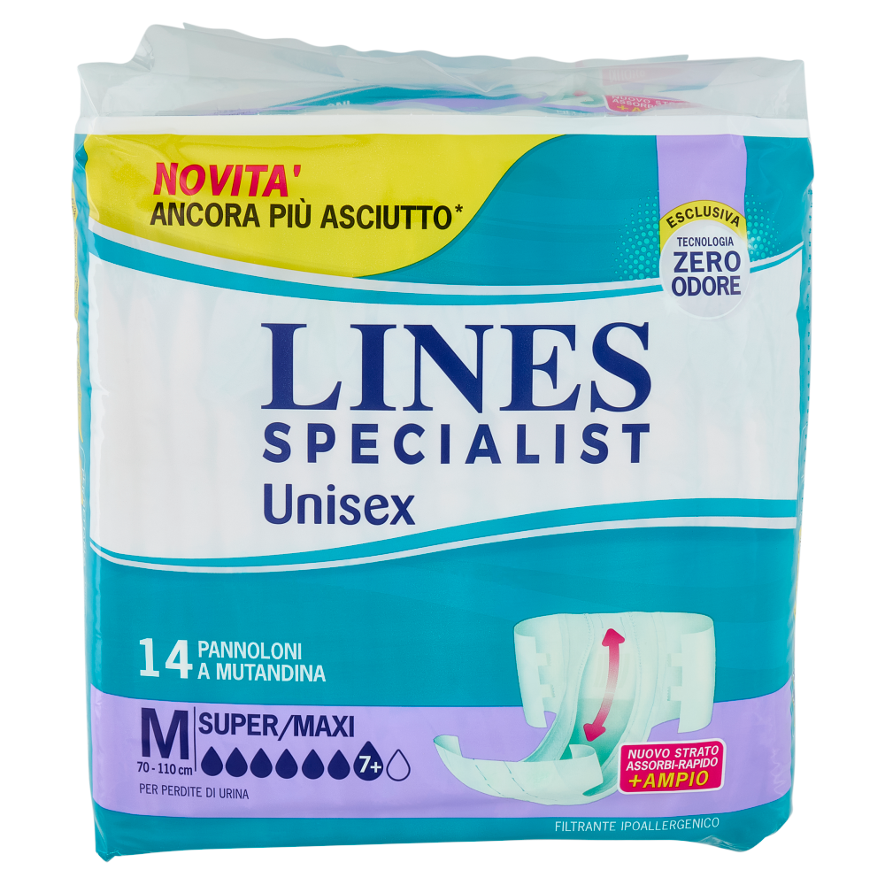 Lines Specialist Unisex Pannoloni a Mutandina M Super/Maxi 14 pz