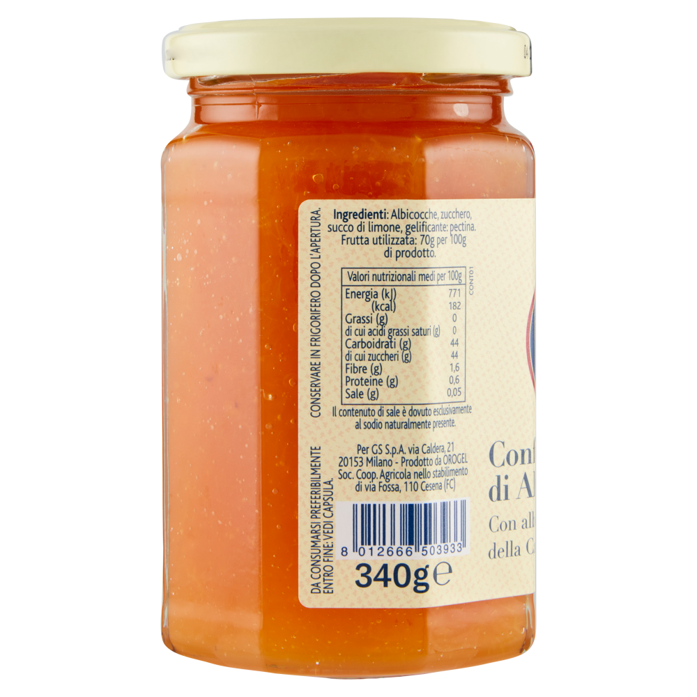 Terre d'Italia Confettura Extra di Albicocche con albicocche della Campania 340 g